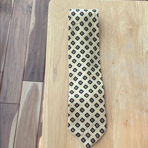 Yves Saint Laurent Geometric Pattern Beige Men's Tie